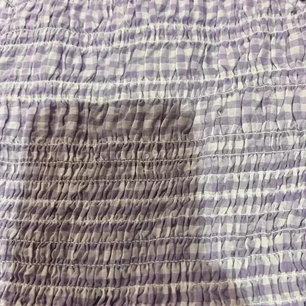 Zara Kids Purple Plaid Crop Ruffled Tank Top Size 7 EUC